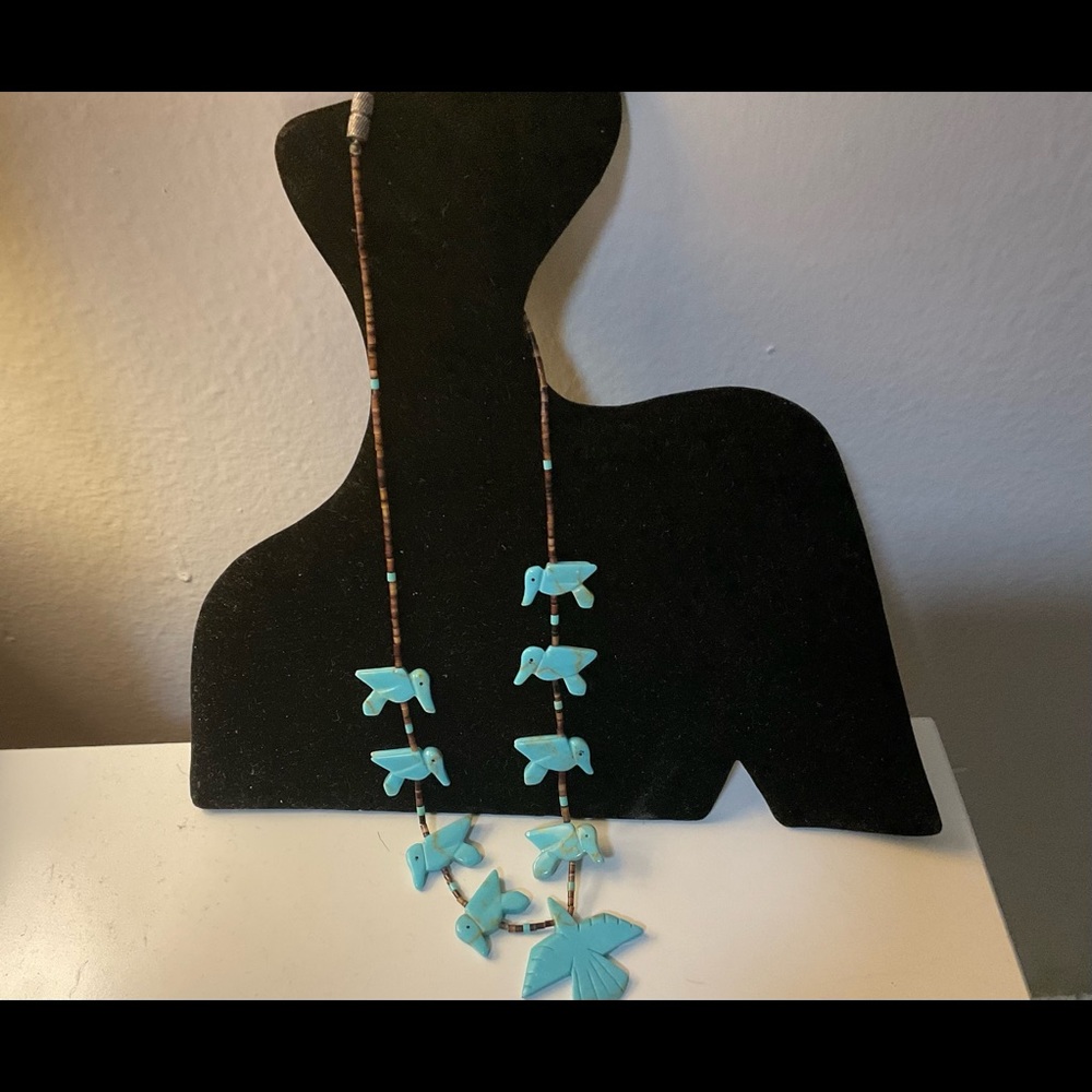 Turquoise Zuni Heishi necklace - Picture 3 of 8